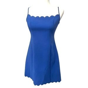 Likely Scalloped Spaghetti Strap Blue Dress - Size 6
